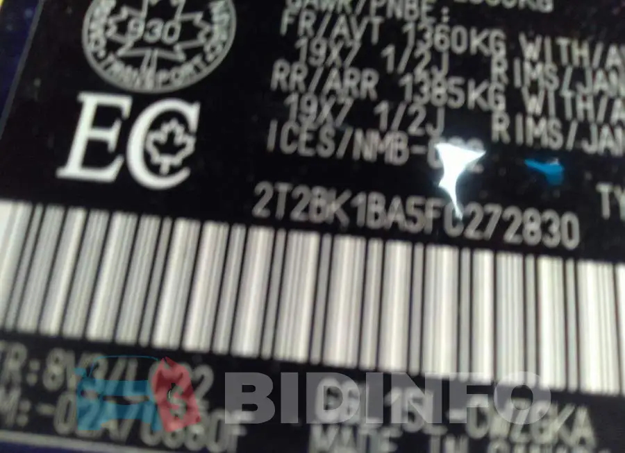 2T2BK1BA5FC272830 Photo# 9