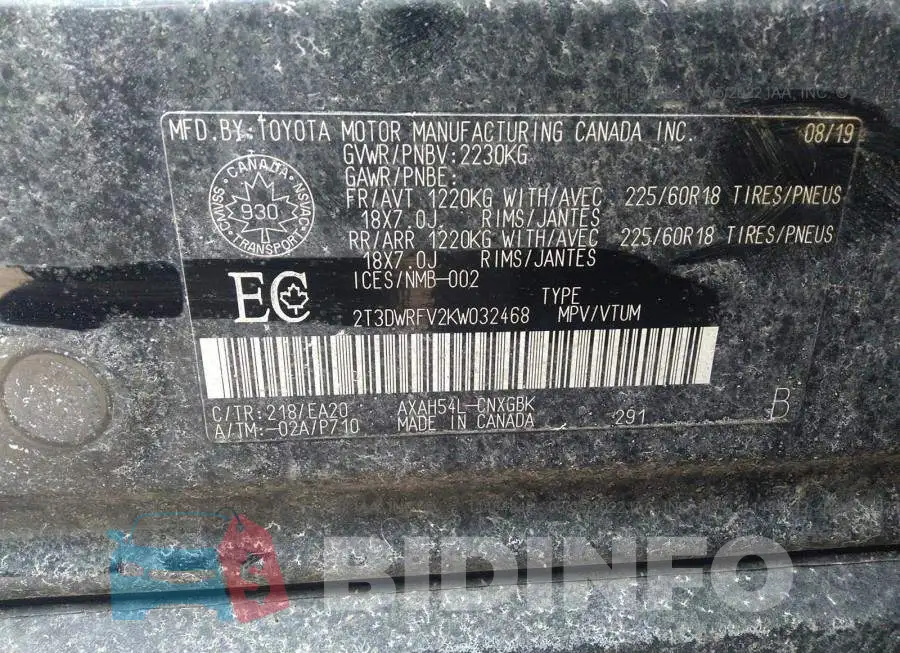 2T3DWRFV2KW032468 Photo# 9