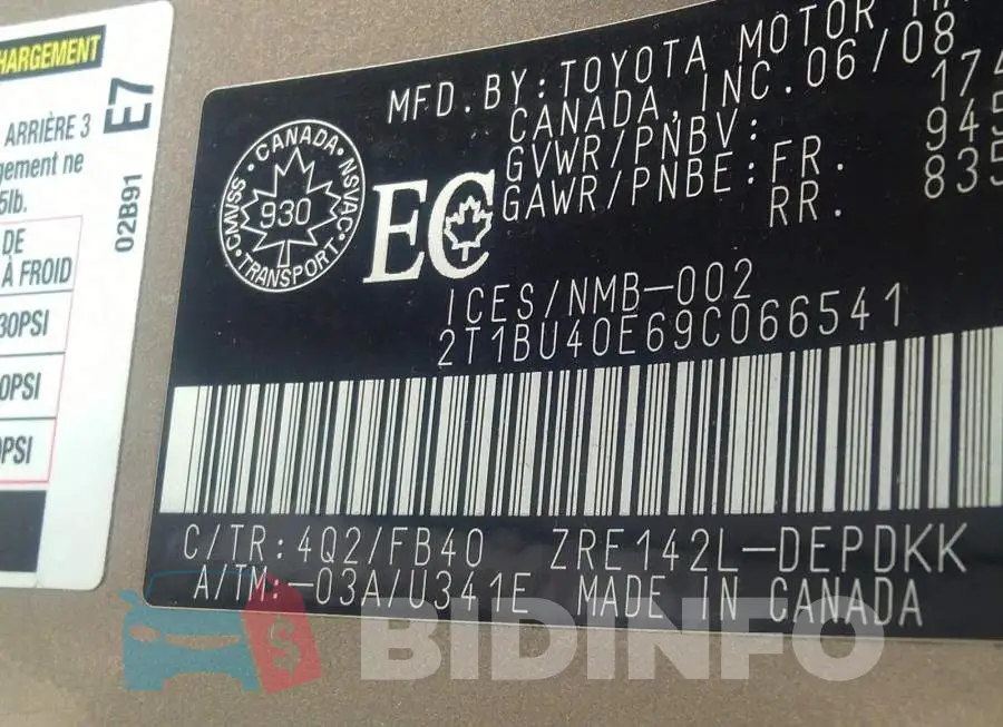2T1BU40E69C066541 Photo# 9
