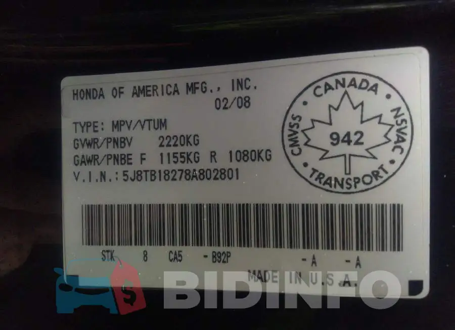 5J8TB18278A802801 Photo# 9