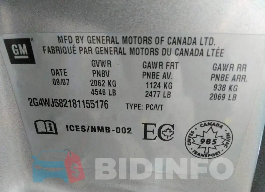 2G4WJ582181155176 Photo# 9