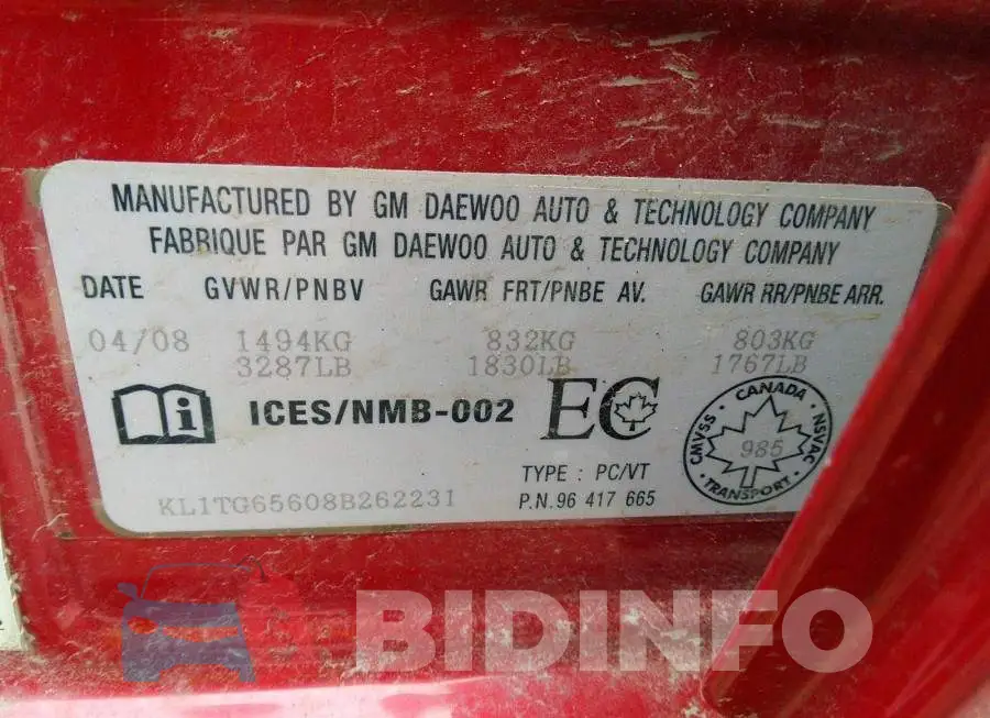 KL1TG65608B262231 Photo# 9