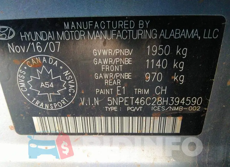 5NPET46C28H394590 Photo# 9