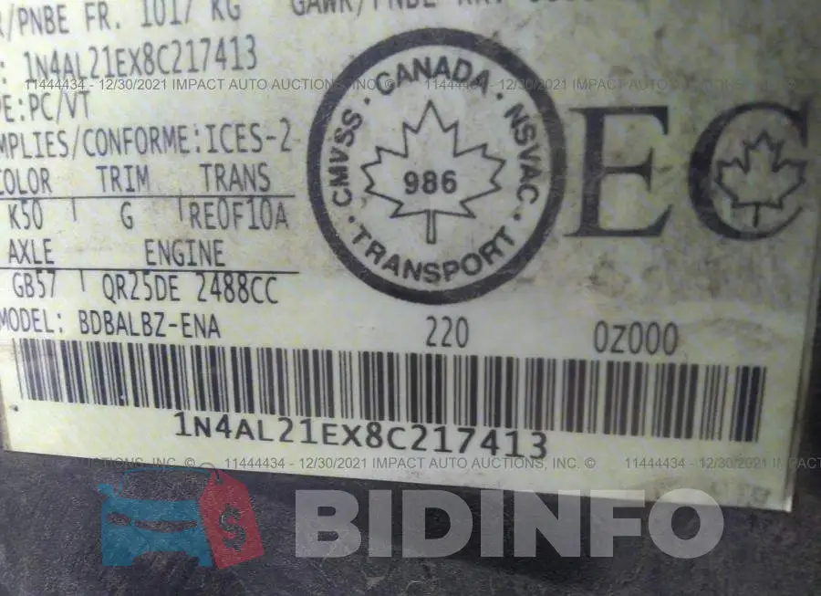 1N4AL21EX8C217413 Photo# 9