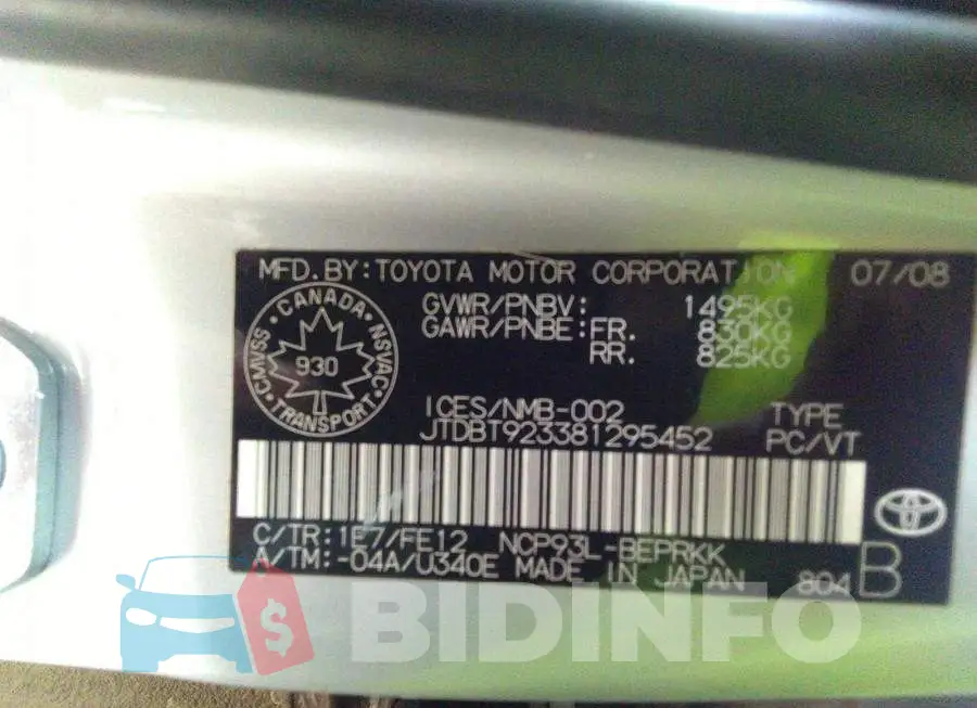 JTDBT923381295452 Photo# 9