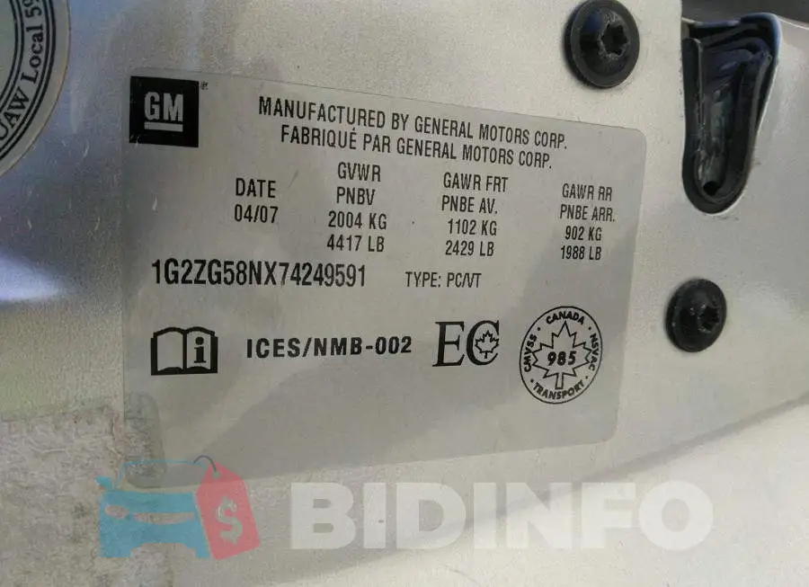 1G2ZG58NX74249591 Photo# 9