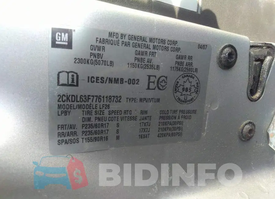 2CKDL63F776118732 Photo# 9