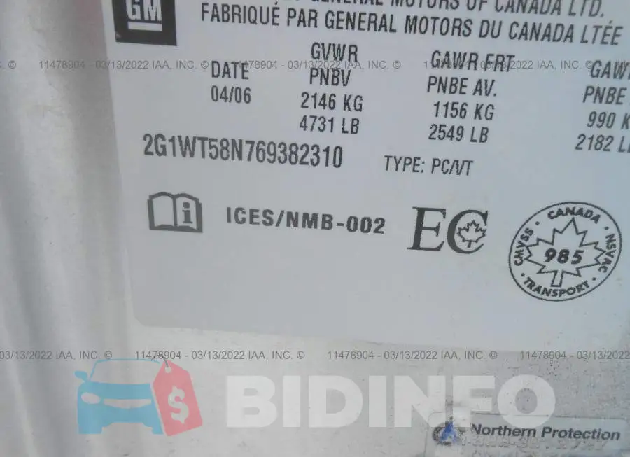 2G1WT58N769382310 Photo# 9