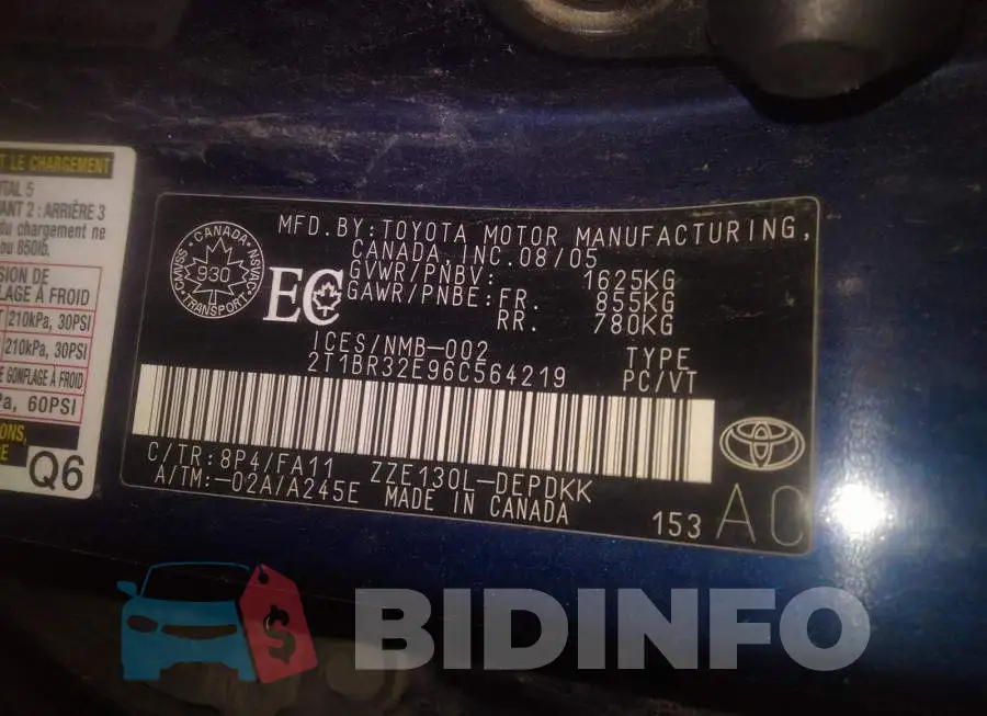 2T1BR32E96C564219 Photo# 9
