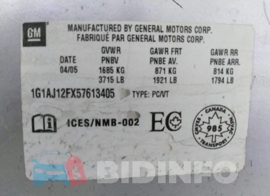 1G1AJ12FX57613405 Photo# 9