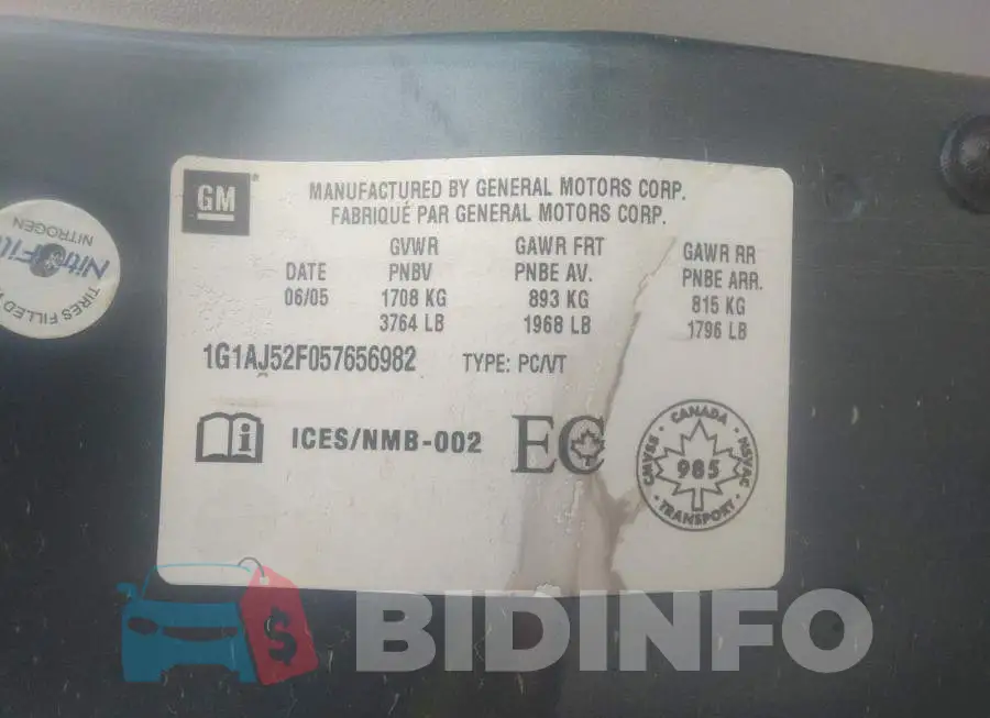 1G1AJ52F057656982 Photo# 9