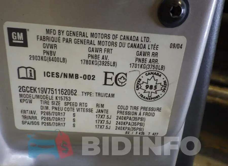 2GCEK19V751162062 Photo# 9