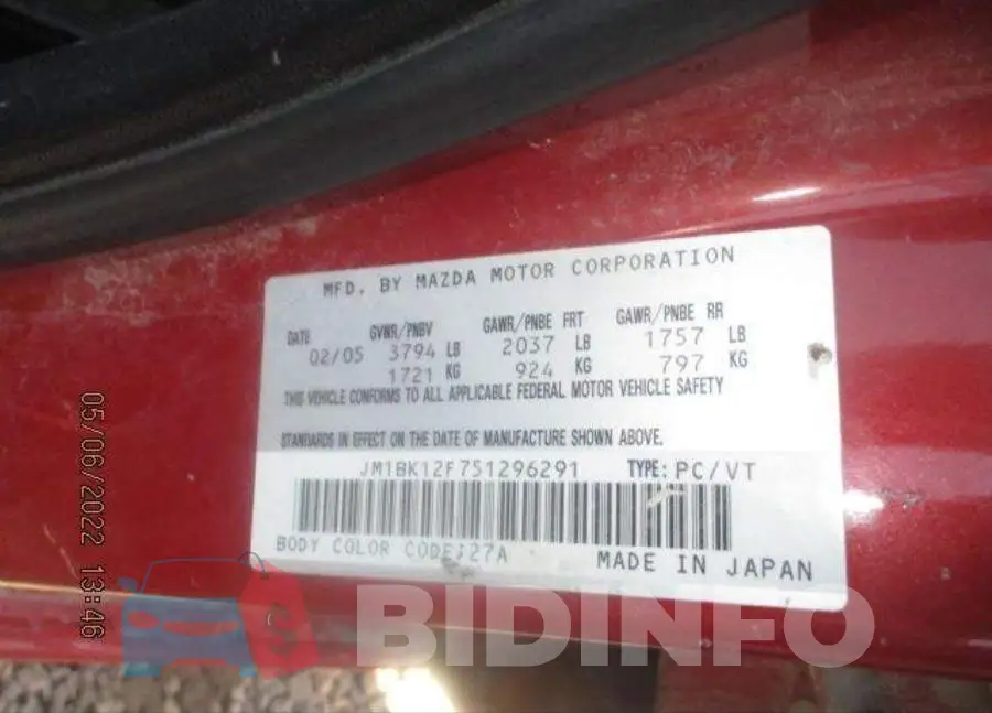 JM1BK12F751296291 Photo# 6