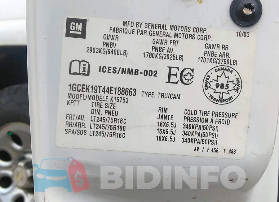 1GCEK19T44E188663 Photo# 9
