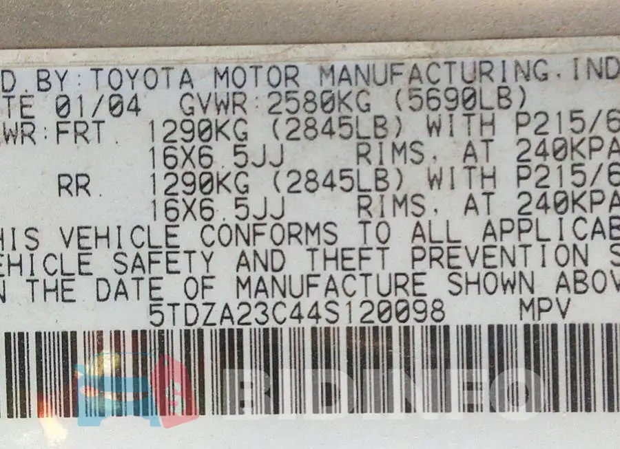 5TDZA23C44S120098 Photo# 9