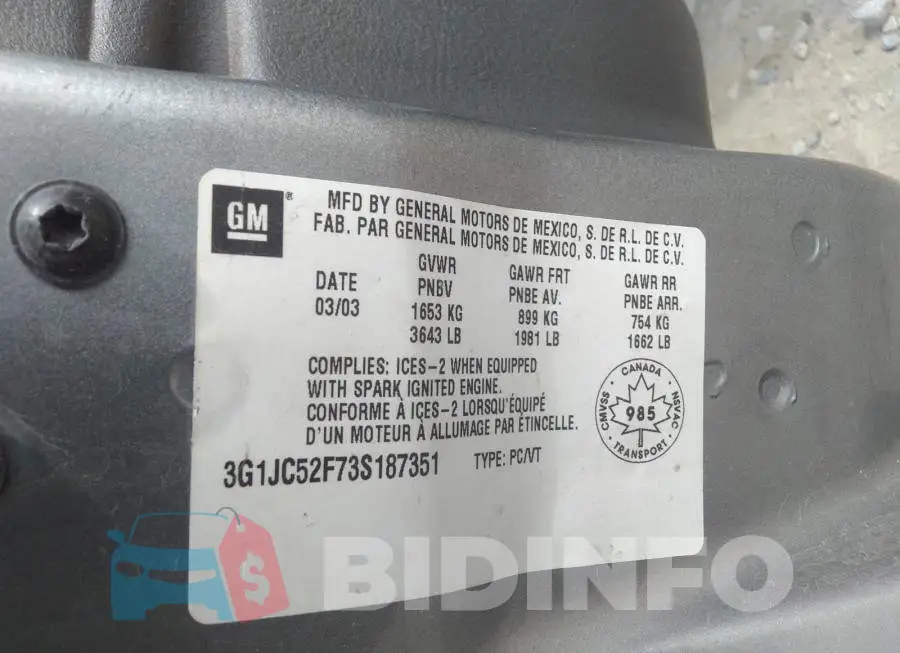 3G1JC52F73S187351 Photo# 9