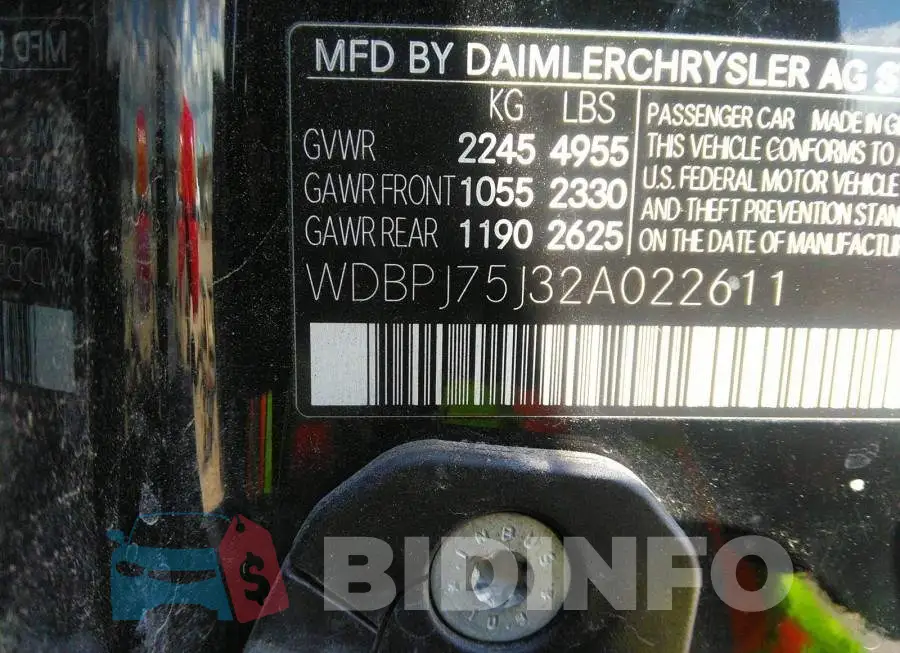 WDBPJ75J32A022611 Photo# 9