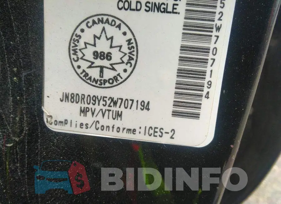 JN8DR09Y52W707194 Photo# 9