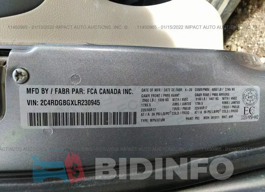2C4RDGBGXLR230945 Photo# 9