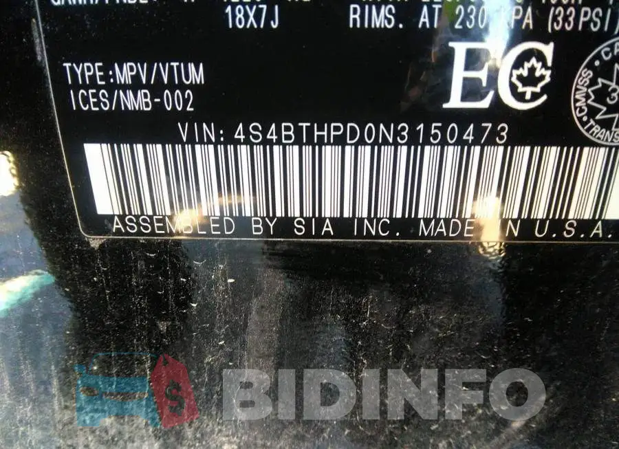 4S4BTHPD0N3150473 Photo# 9