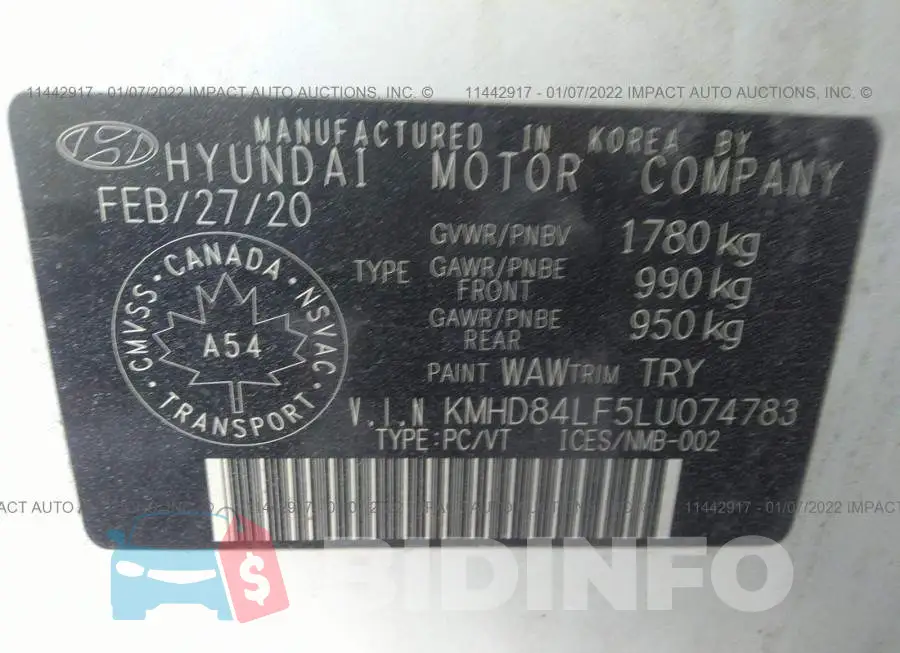 KMHD84LF5LU074783 Photo# 9