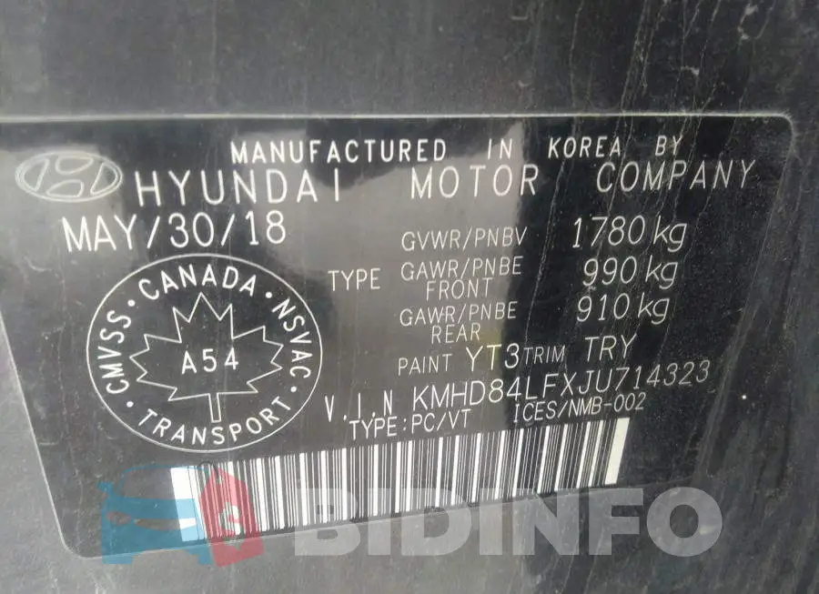 KMHD84LFXJU714323 Photo# 9