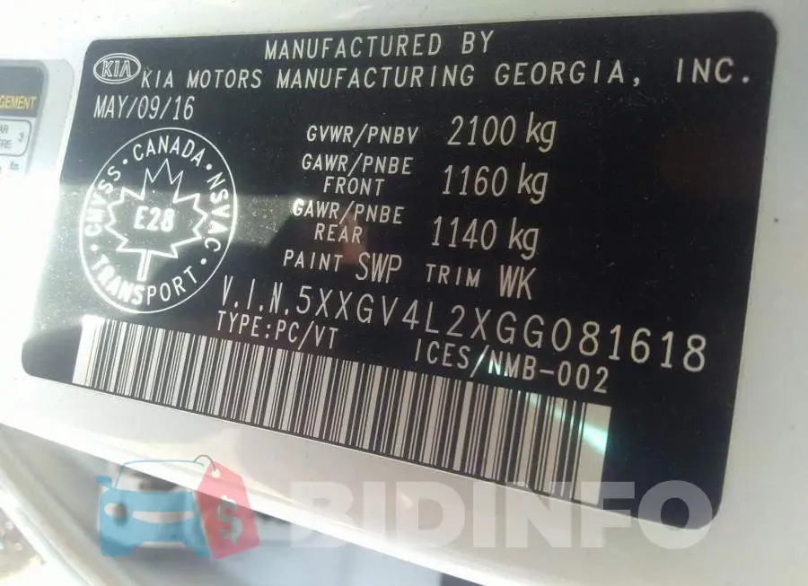 5XXGV4L2XGG081618 Photo# 9