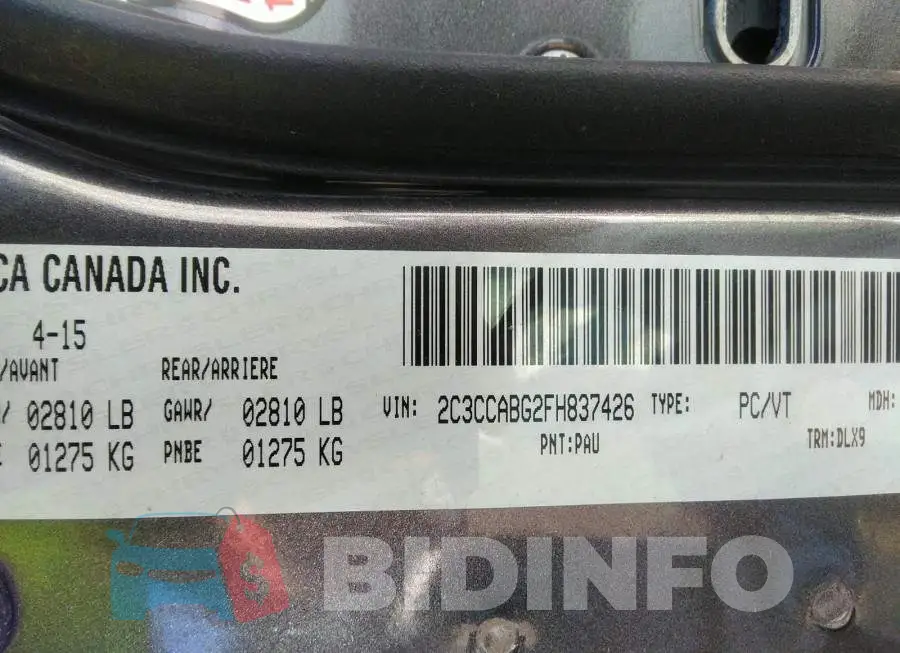 2C3CCABG2FH837426 Photo# 9
