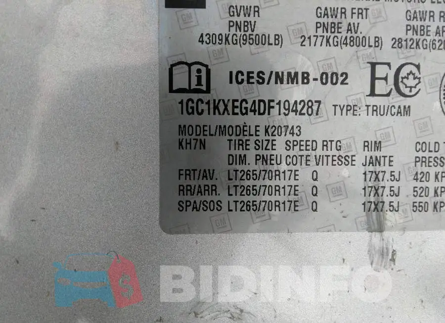 1GC1KXEG4DF194287 Photo# 9