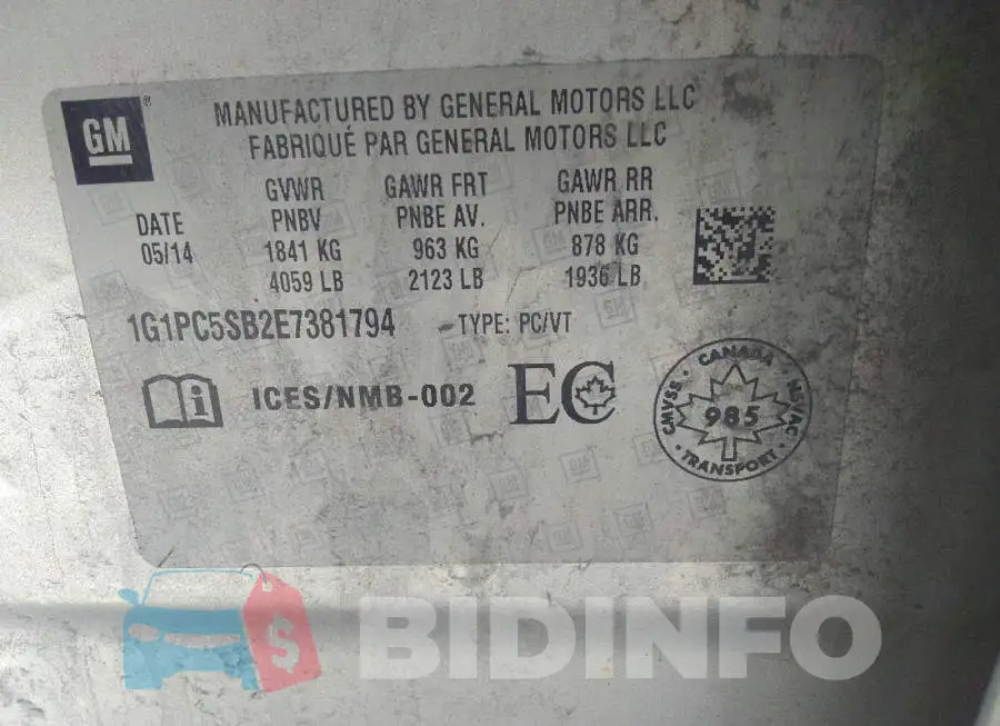 1G1PC5SB2E7381794 Photo# 9