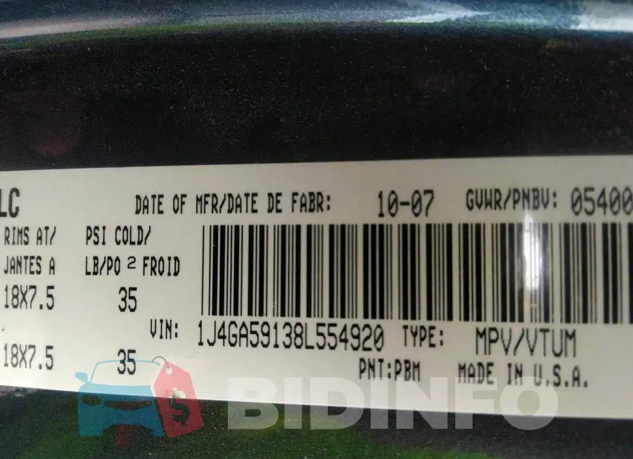 1J4GA59138L554920 Photo# 9