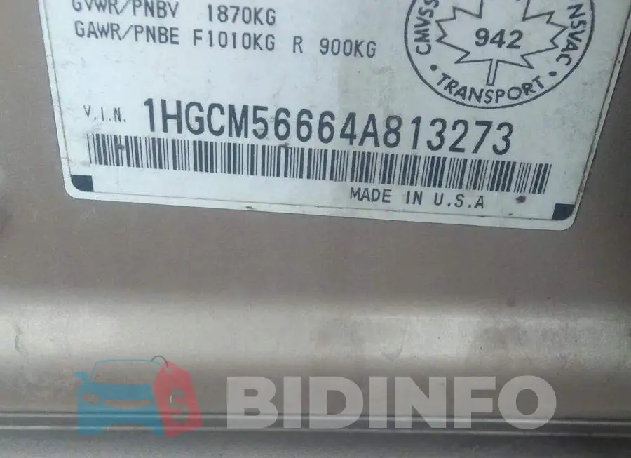 1HGCM56664A813273 Photo# 9