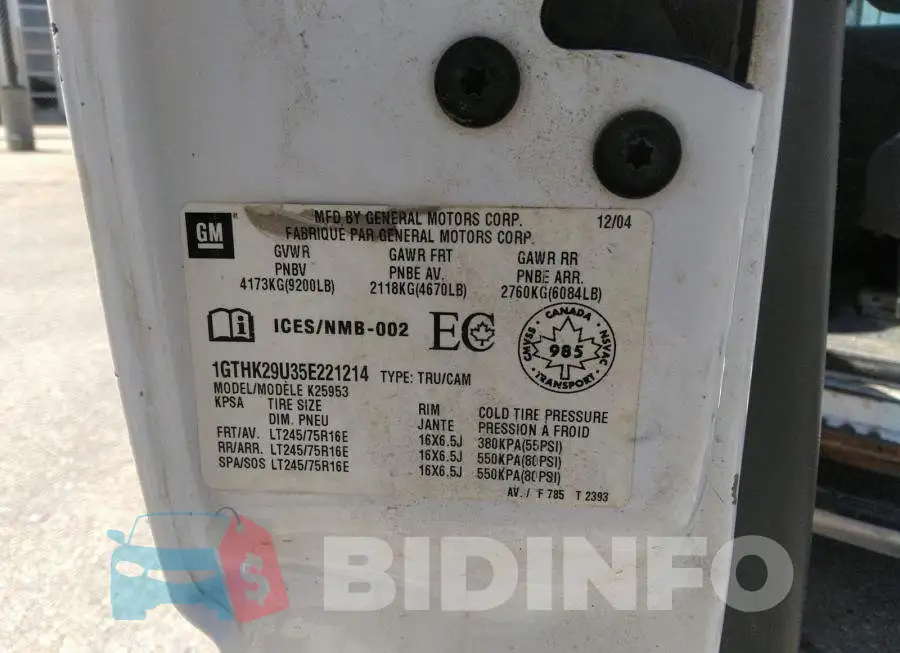 1GTHK29U35E221214 Photo# 9