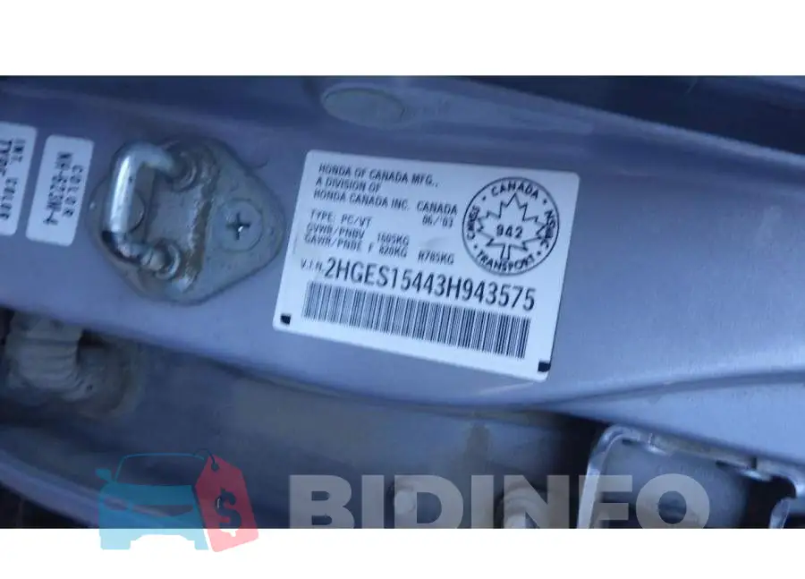2HGES15443H943575 Photo# 9