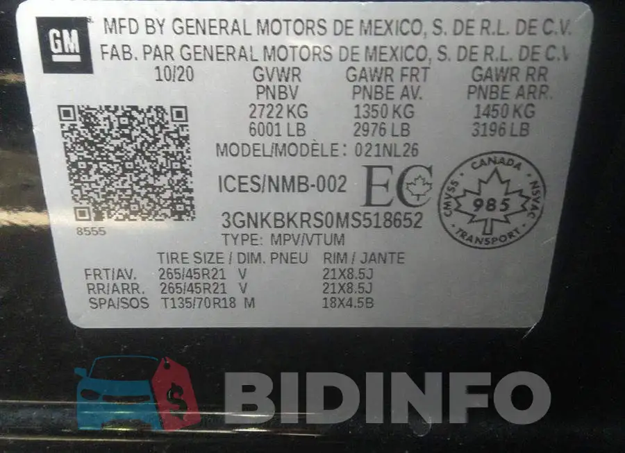 3GNKBKRS0MS518652 Photo# 9