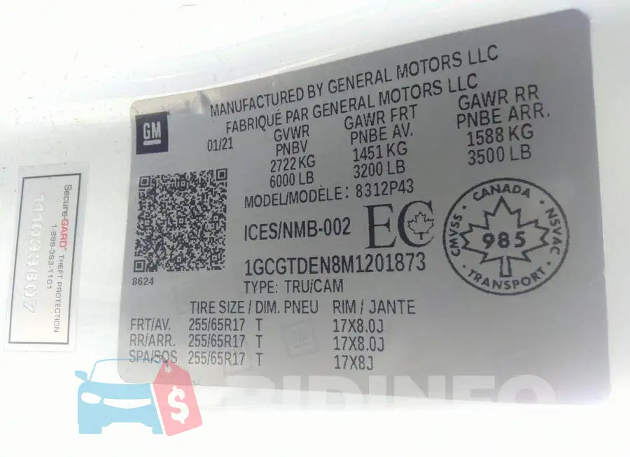 1GCGTDEN8M1201873 Photo# 9