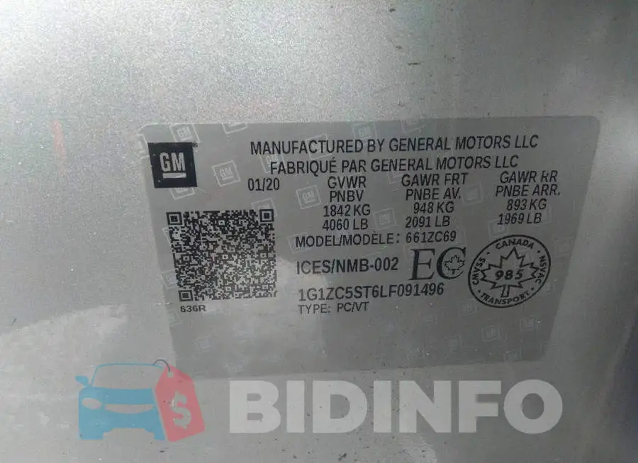 1G1ZC5ST6LF091496 Photo# 9
