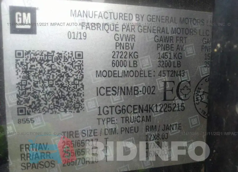 1GTG6CEN4K1225215 Photo# 9