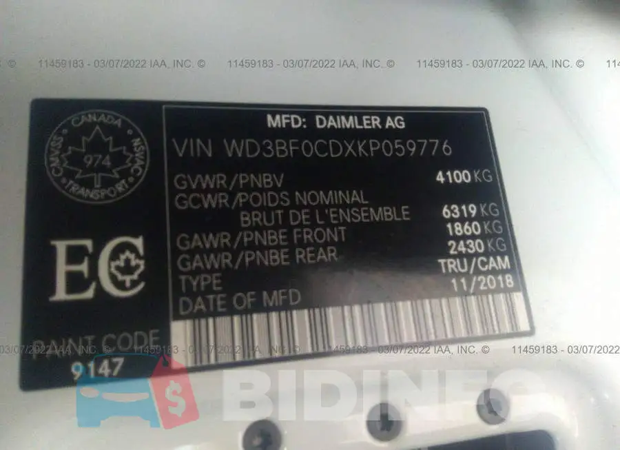 WD3BF0CDXKP059776 Photo# 9