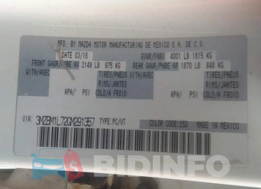 3MZBM1L72GM291357 Photo# 9
