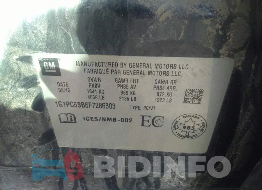 1G1PC5SB6F7286303 Photo# 9