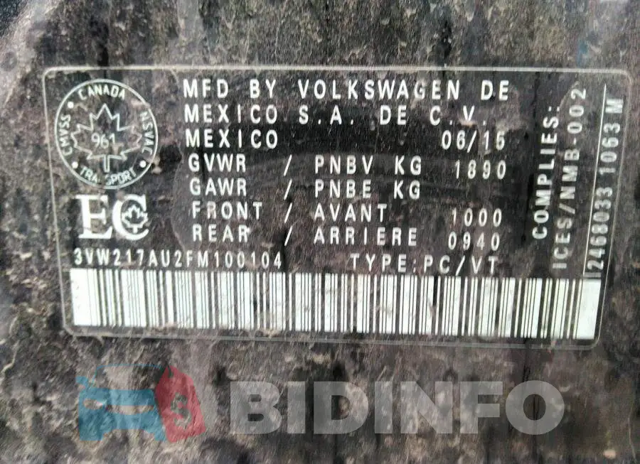 3VW217AU2FM100104 Photo# 9