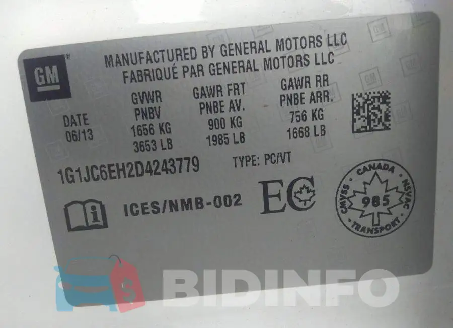 1G1JC6EH2D4243779 Photo# 9