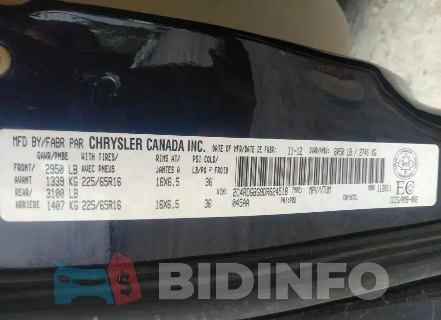 2C4RDGBG9DR624518 Photo# 9