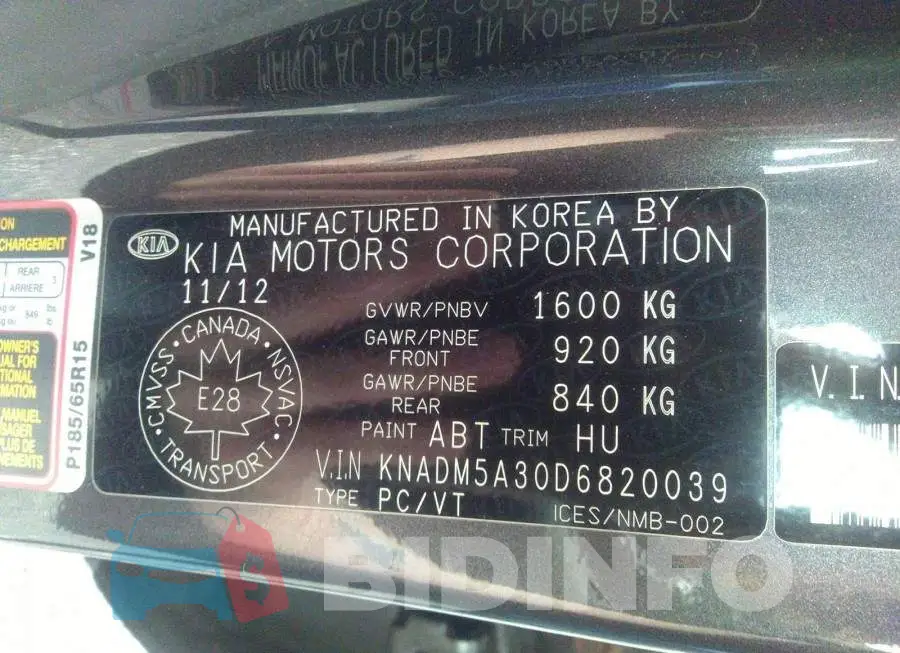 KNADM5A30D6820039 Photo# 9