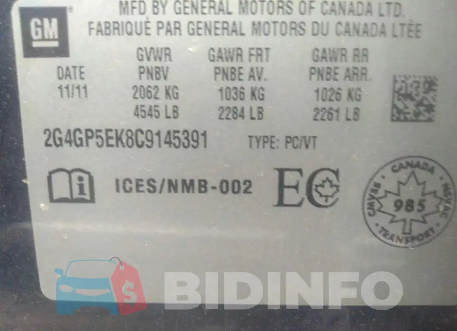 2G4GP5EK8C9145391 Photo# 9