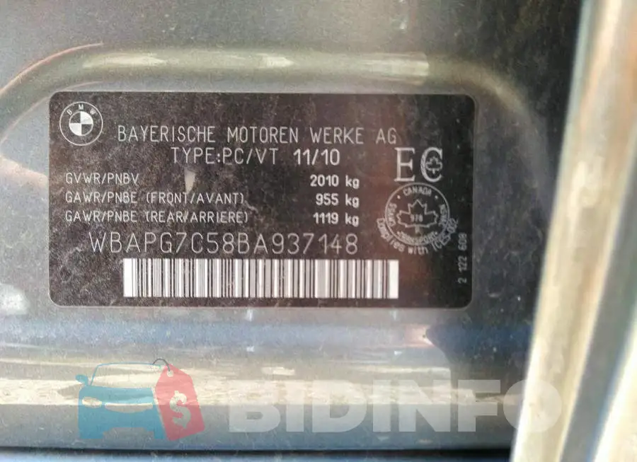 WBAPG7C58BA937148 Photo# 9