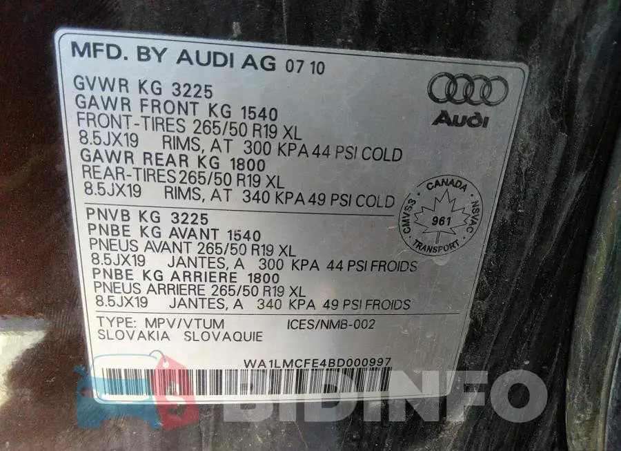 WA1LMCFE4BD000997 Photo# 9