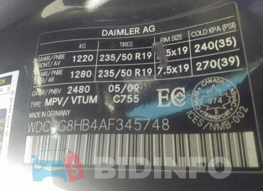 WDCGG8HB4AF345748 Photo# 9