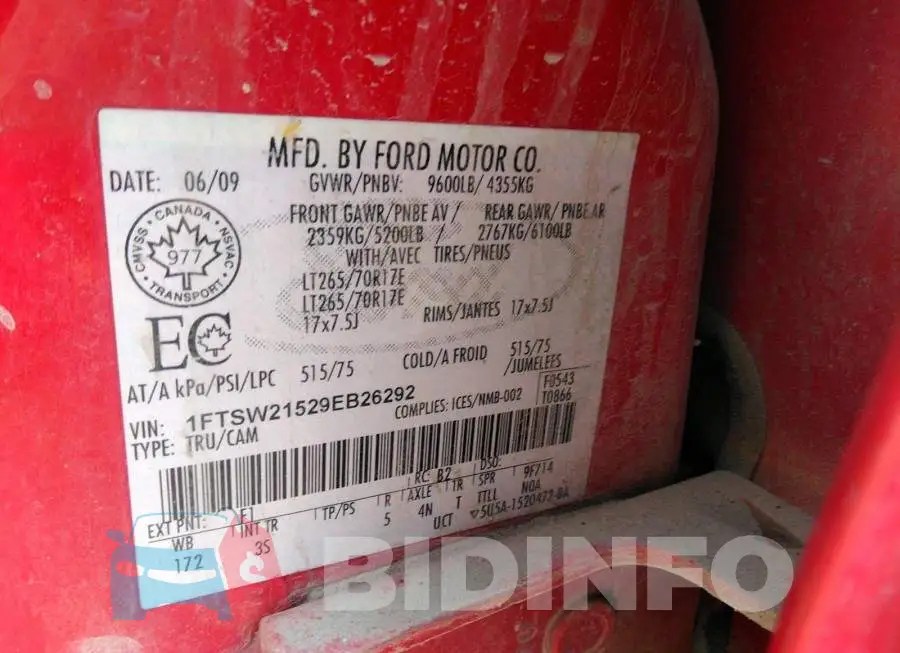 1FTSW21529EB26292 Photo# 9